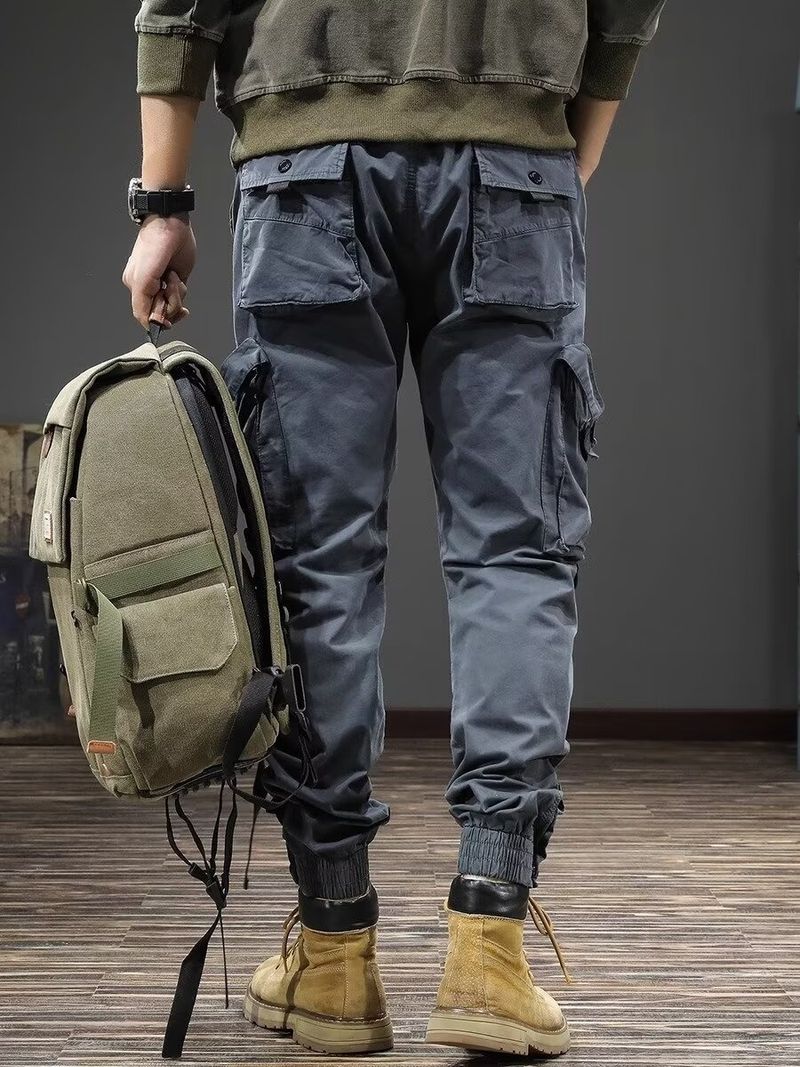 001 Chaolun - Pantalones deportivos multibolsillos para hombre, estilo americano, estilo cargo transfronterizo, para exteriores, estilo paracaidista_voghion.com