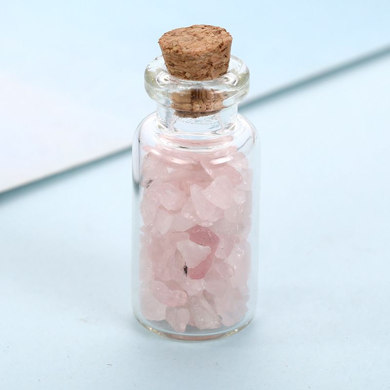 Mini bottiglia di profumo in agata dei desideri, pietra frantumata colorata e cristallo naturale_voghion.com