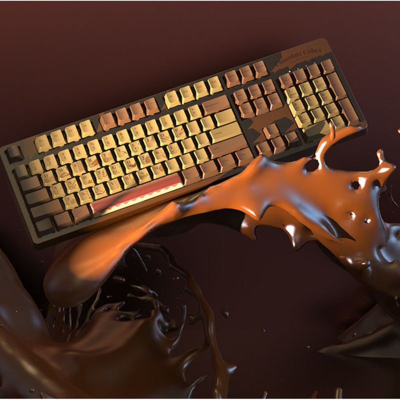 Heijue AK533 Chocolate Full Key Hot-Swappable Blue Pink Switch 104 Keys Mechanical Keyboard DIY_voghion.com