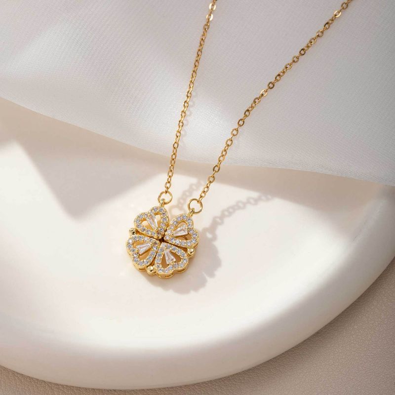 Vierbladige klaver ketting licht luxe sleutelbeen ketting titanium staal niet vervagend_voghion.com