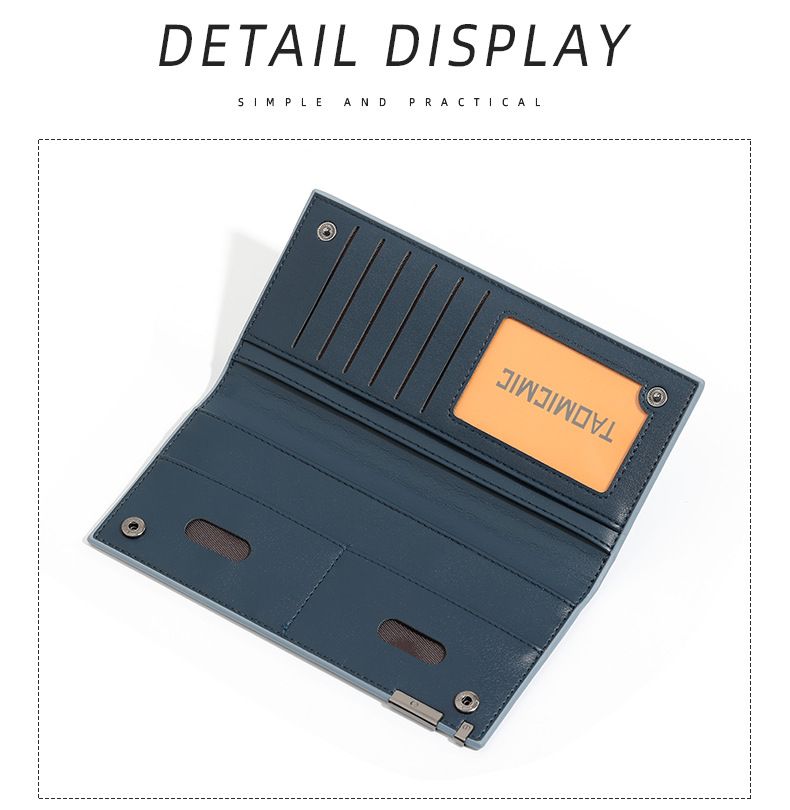 Portafoglio bifold sottile, porta carte di credito, portafoglio lungo da uomo con tasca portamonete con cerniera_voghion.com