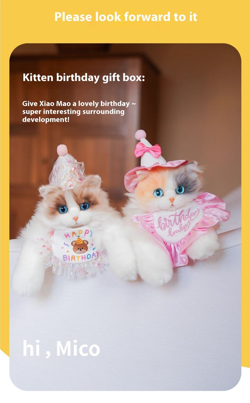 New Product Same Style Simulated Three Flower Cat Backpack Plush Cloth Doll Bag as a Birthday Gift for Best Friends and_voghion.com
