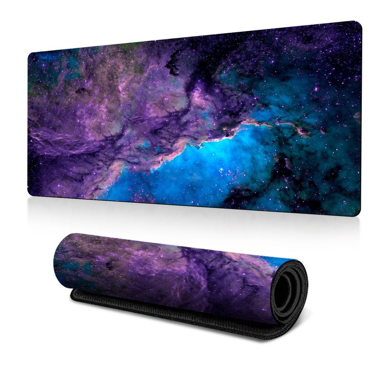 Tappetino per mouse antiscivolo con trasferimento termico, bordo antisporco, oversize, per scrivania da ufficio, con mappa del cielo stellato dell'universo esplosivo_voghion.com