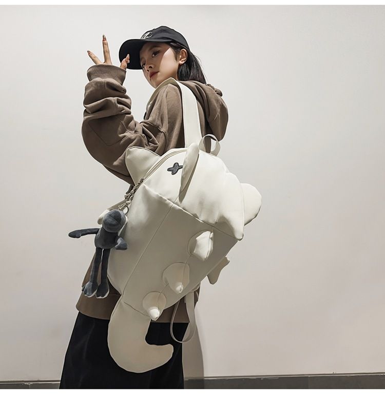 Dinosauro Squalo Creativo Mostro Cartone Animato Nuovo Stile Divertente Personalità Studenti Borsa a Tracolla Moda Personalità_voghion.com
