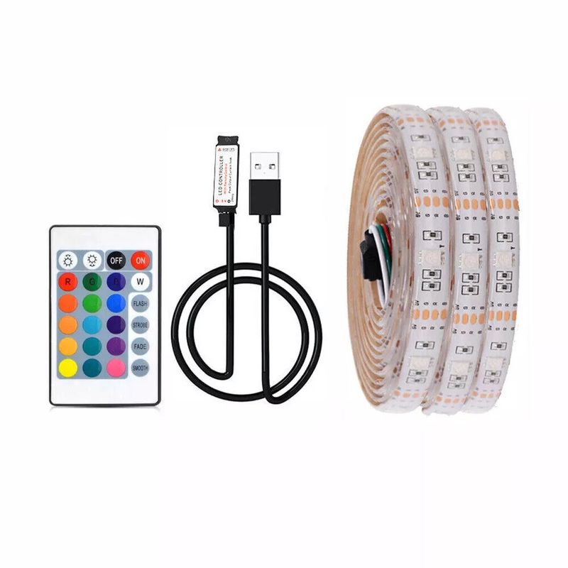 1-5M USB LED Strip Lights RGB Colour 5050 Changing Tape Cabinet Kitchen Lighting_voghion.com