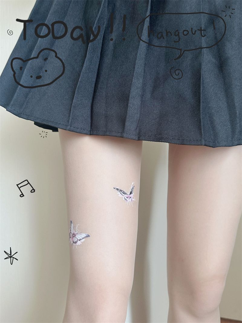 New Butterfly Print Thin Stockings Summer Pure Desire Style Sexy Hot Girl Lins Versatile Pantyhose_voghion.com