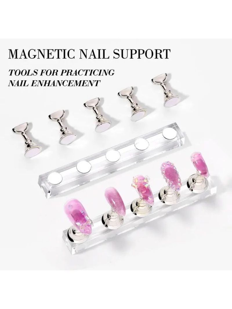 Set e kit per nail art, base di supporto per unghie, supporto magnetico per unghie finte, strumento di cristallo, set di argilla, supporto per esercitarsi, espositore per principianti_voghion.com