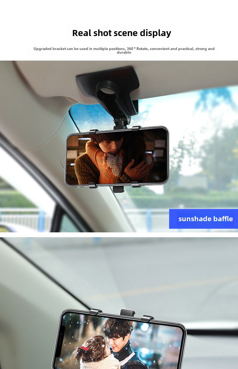 Grenzüberschreitende Auto-Handyhalterung Auto Multifunktions-Dreh-Auto-Armaturenbrett Rückspiegel Navigationshalterung Großhandel_voghion.com