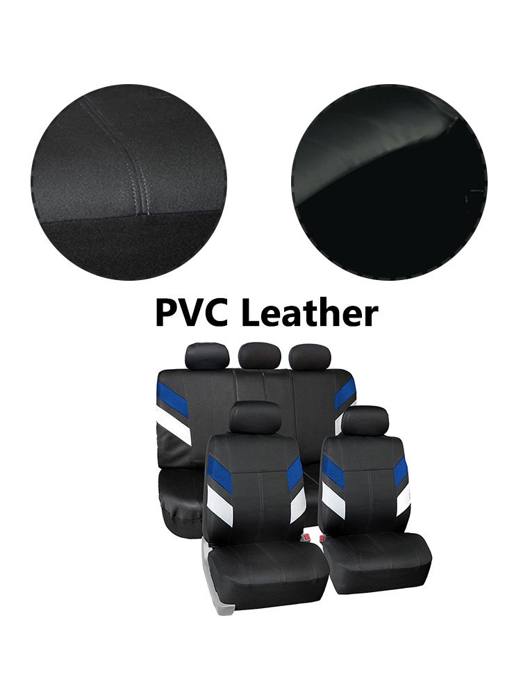 Neu Spleißen farbe blau weiß sandwich Schwarz PVC auto sitz abdeckung explosion_voghion.com