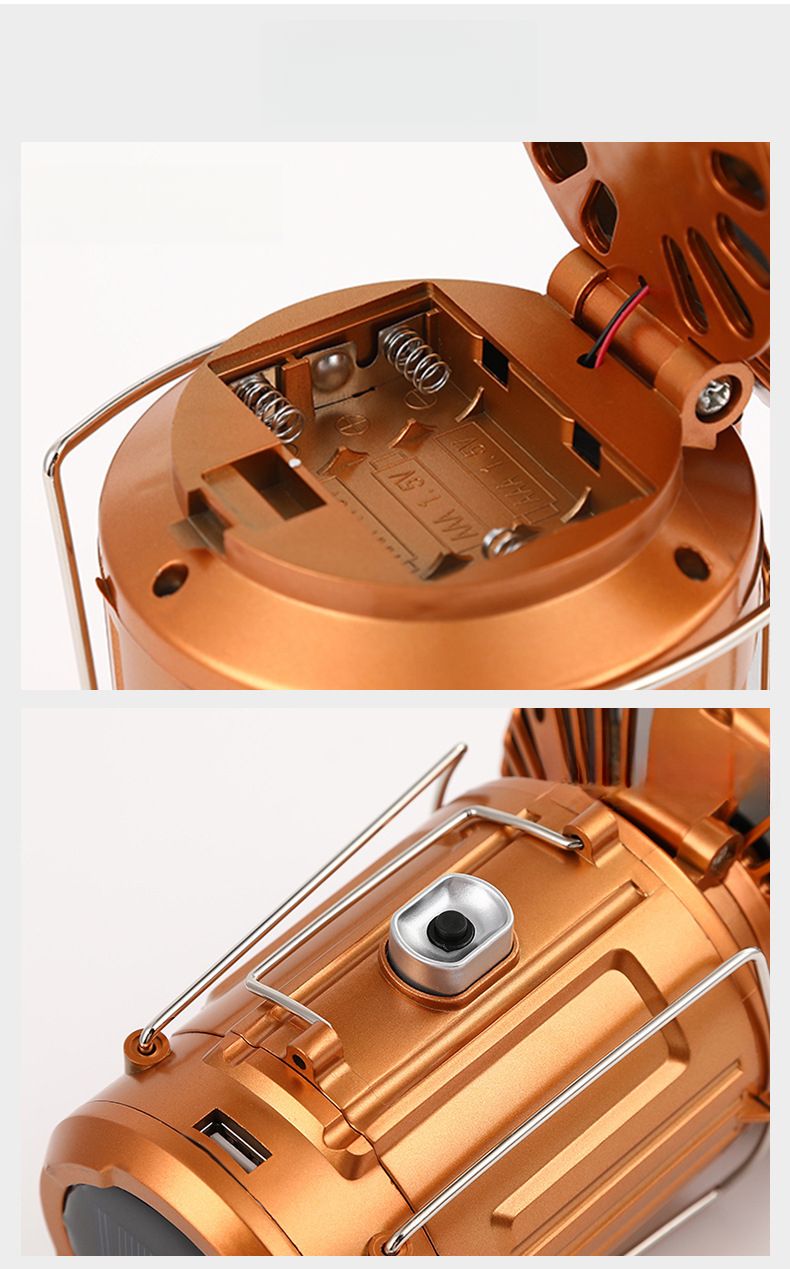 Ventilatore elettrico solare portatile estensibile con interruttore, luce di emergenza per batteria al litio da campeggio, lanterna all'ingrosso_voghion.com