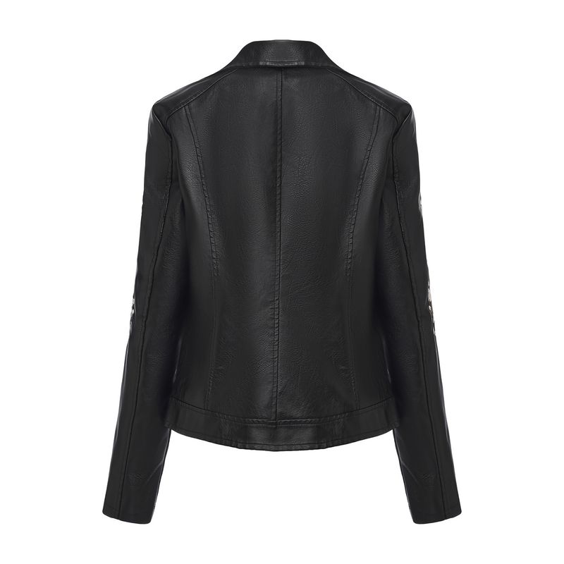 2025 New Embroidered Leather With Diagonal Zipper Long Sleeve Spring And Autumn Coat European Size Motorcycle Jacket_voghion.com