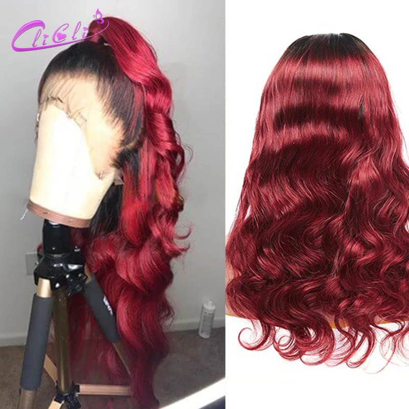 Peluca de cabello humano ombré 1B/27 en oferta con ondas corporales, encaje frontal HD para mujer, rubio miel, sin pegamento, 13 x 4_voghion.com