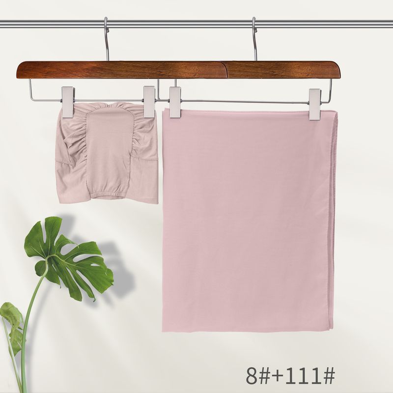 PURE PLEAT - Conjunto de gorro y chal de gasa de modal sin costuras (Comodidad sin costuras, ¡un éxito de ventas!)_voghion.com