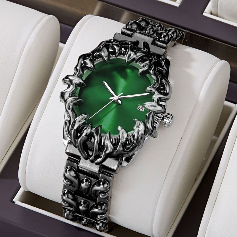 Alabaster Retro Y2K Men's Quartz Watch – Unique Design, 30M Water Resistance, Mineral Glass – Red/Green/Grey/Black/Blue/Purple_voghion.com