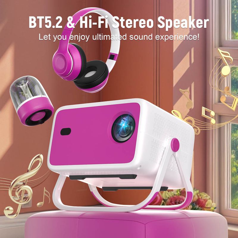 New HD 4K Wireless 1080p Portable Projector For Home Bedroom Wall Projection High Lumens_voghion.com