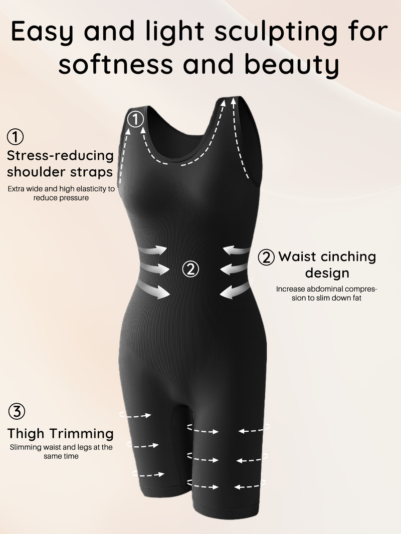 POKARLA Sexy Bodysuits Full Coverage Shapewear Oberschenkel-Figurformer Body mit breiten Schultern Figurformender Jumpsuit Nahtlose Shapewear Schlankmachend_voghion.com