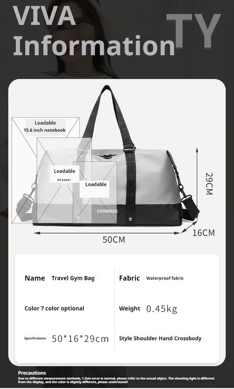 New Travel Storage Bag Luggage Storage Bag Oxford Cloth Handheld Large Capacity Dry Wet Separation Sports Fitness Bag_voghion.com