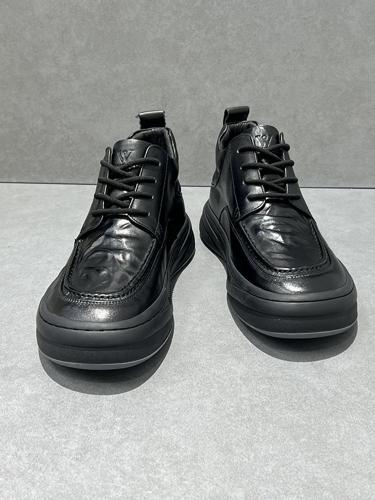 Bottines montantes tendance automne 2024, doublées polaire, chaudes et polyvalentes, en cuir véritable, style décontracté pour homme_voghion.com