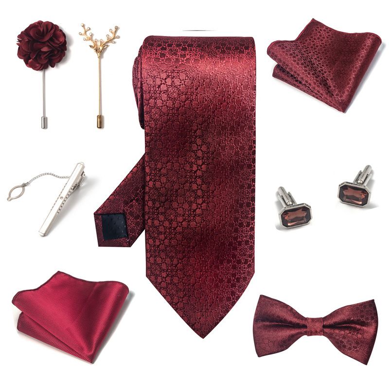 /Men's Ties & Handkerchiefs wedding groom's tie pocket square corsage gift box set men's tie ready stock wholesale_voghion.com
