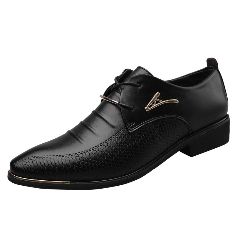 Nieuwe leren zakelijke formele schoenen in grote maten, heren veterschoenen voor casual gebruik_voghion.com
