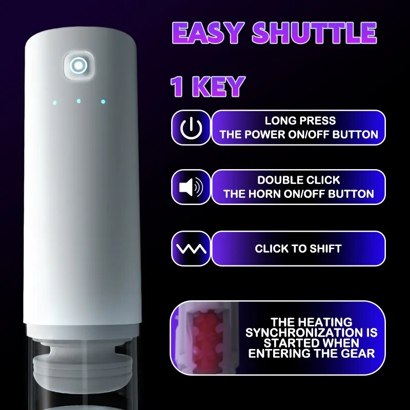 Dubbel HESEKS Män Automatisk Teleskopisk Sug Onanerande Leksaker Man Uppvärmning Röststöd Vuxen T_voghion.com