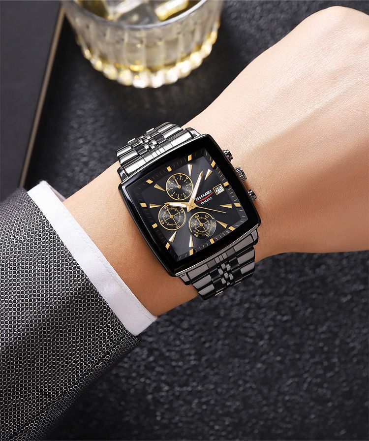 Orologio da polso al quarzo con cronometro da uomo e da donna, di lusso, con data, design alla moda, impermeabile, Reloj Hombre_voghion.com