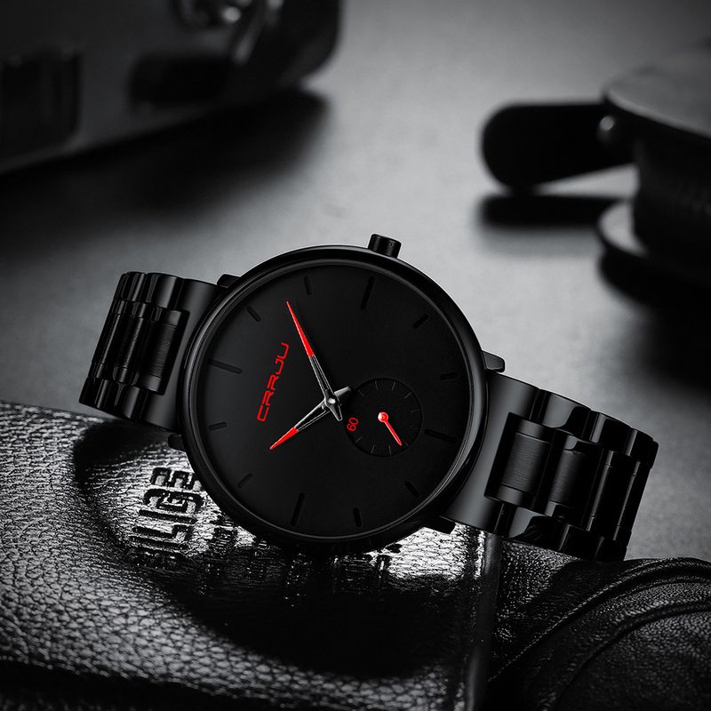 Men's Waterproof Stainless Steel Watch - Ultra-Thin Minimalist Design With Quartz Movement, Casual Dress Wristwatch For Everyday Wear_voghion.com