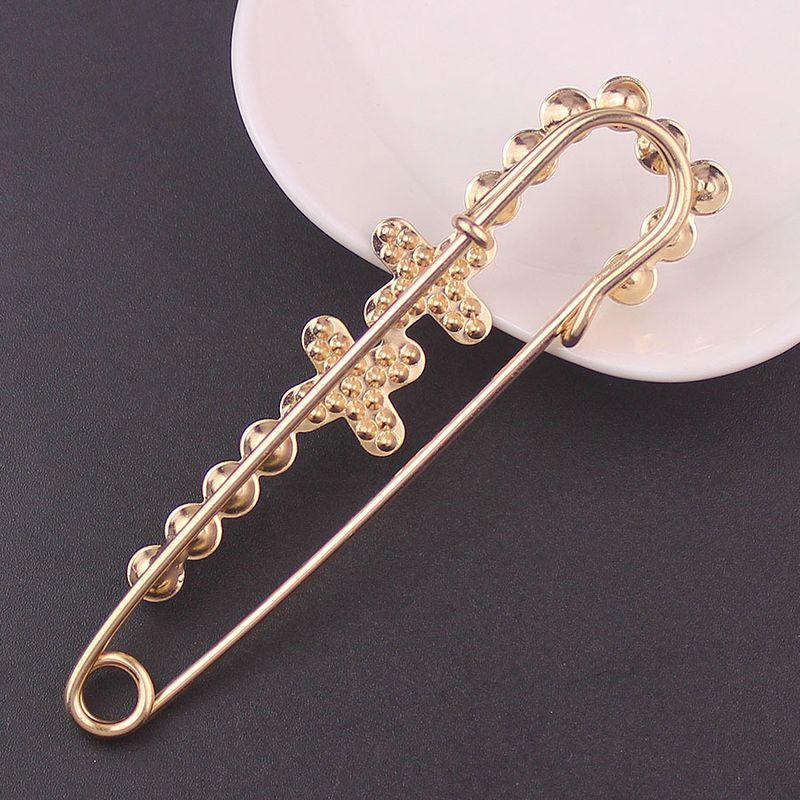 Rhinestone Pearl Simple 7.5cm Large Brooch Cardigan Scarf Decoration Women's Suit Accessory_voghion.com