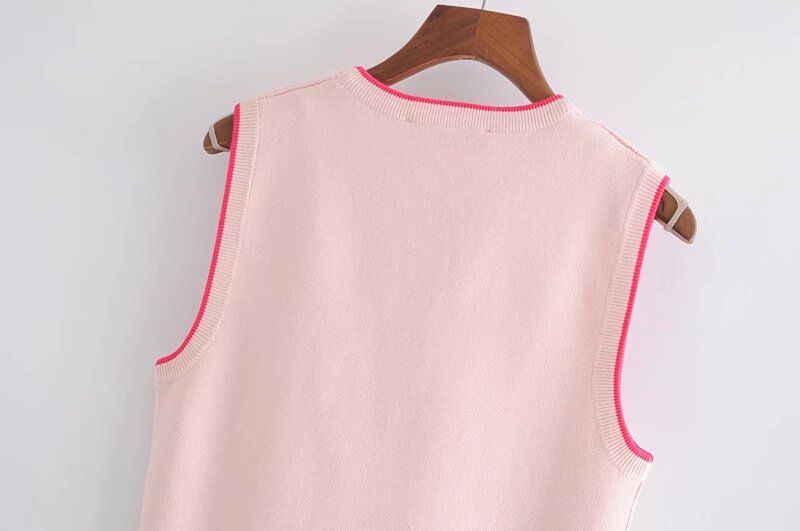 Camiseta de tirantes de punto versátil de moda para mujer de verano 2024_voghion.com