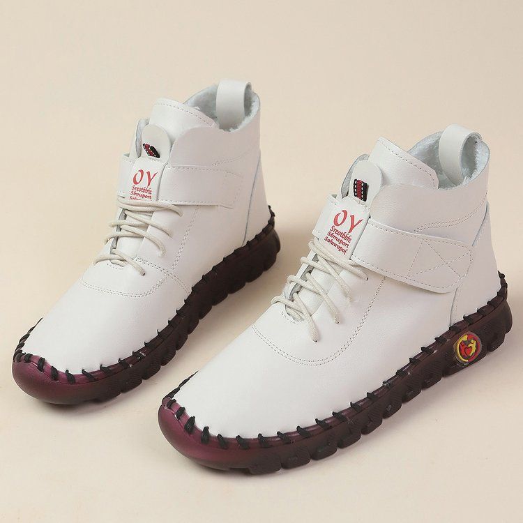Plus Size Soft Sole Hand-sewn Velcro Cross Strap 2025 New Platform Casual Shoes_voghion.com