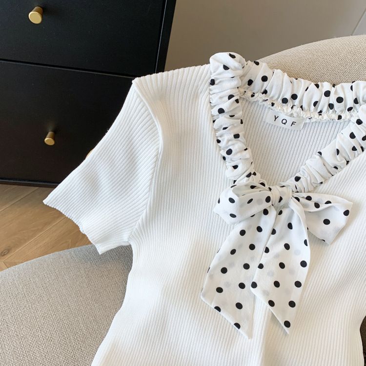 Abbigliamento donna estate nuovo design pois papillon slim t-shirt maglione di seta ghiaccio donna_voghion.com
