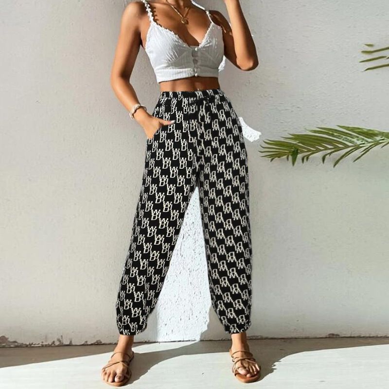 women's new leggings printed wide-leg harem pants bloomers_voghion.com