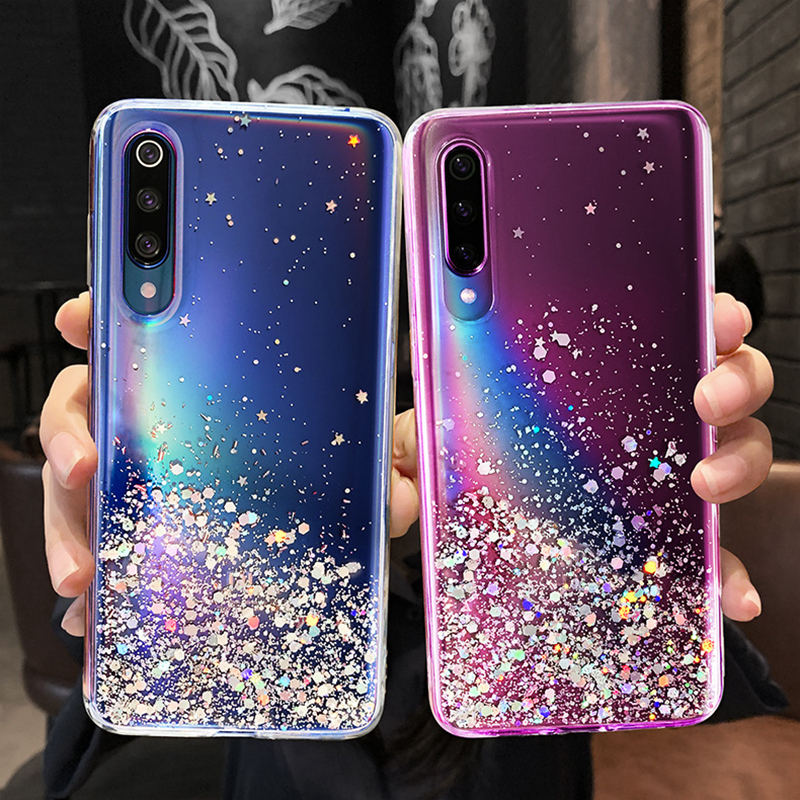 Pour Samsung Galaxy A02 A02S Étui Étoile À Paillettes Couverture Souple pour Samsung A71 A51 A50 A70 A52 A41 A40 A31 A21S A12 Téléphone_voghion.com