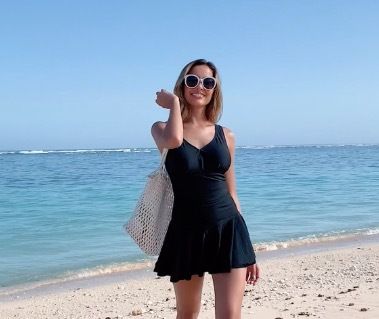 Traje de baño conservador de una pieza con estampado de cerezas para mujer, de talla grande, que cubre el vientre y adelgaza las aguas termales_voghion.com