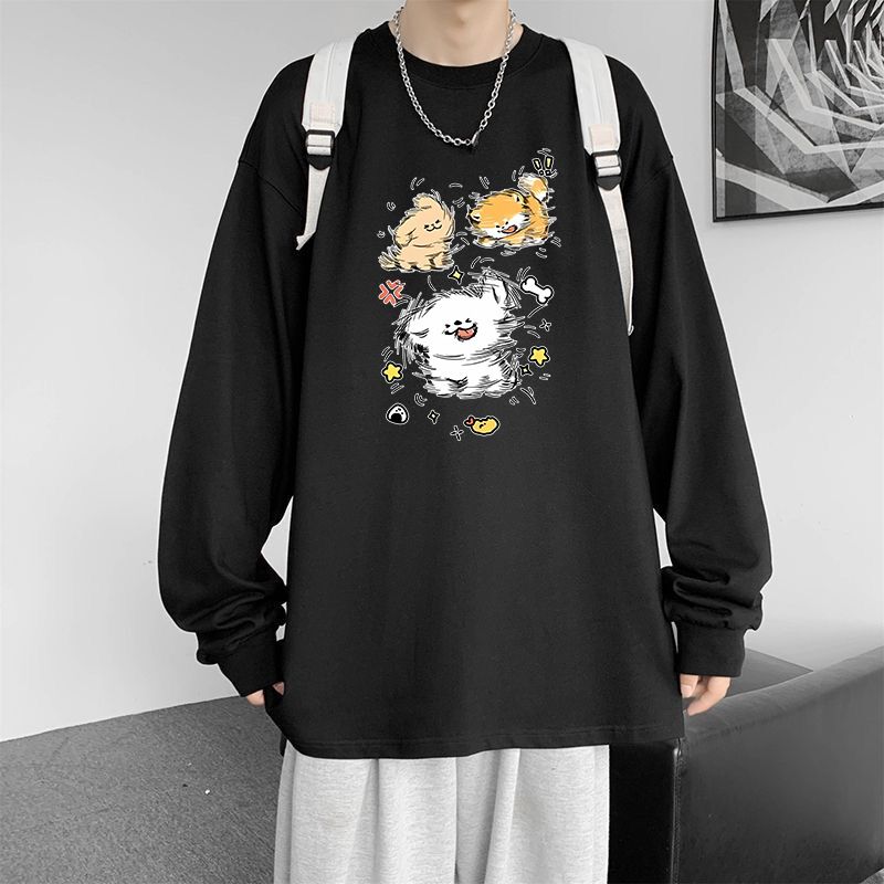 Maglietta a maniche lunghe primaverile e nuova, con stampa musicale, da uomo, strato base elegante, capospalla autunnale_voghion.com