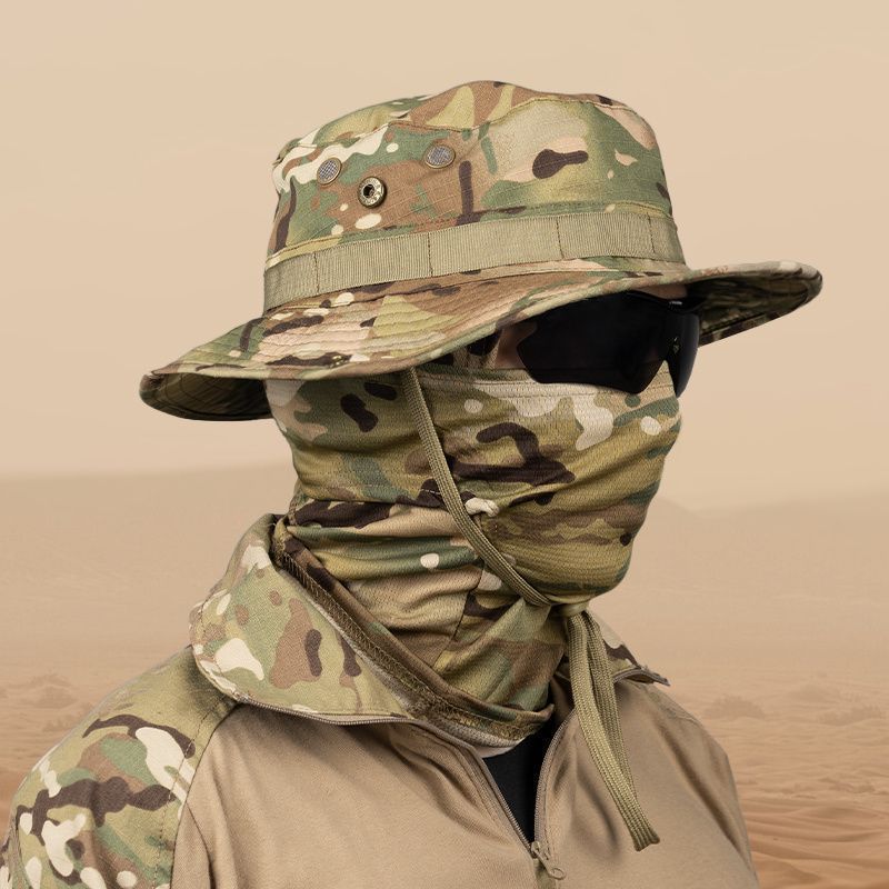 Summer Camouflage Tactical Bunny Hat Set, Multifunctional Magic Headband, Fishing Fisherman Hat, Sun Protection,_voghion.com