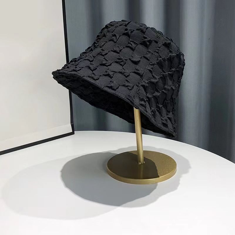 Cappello da donna alla moda, cappello a secchiello a quadri con bolla, circonferenza della testa regolabile, parasole, cappello da sole_voghion.com