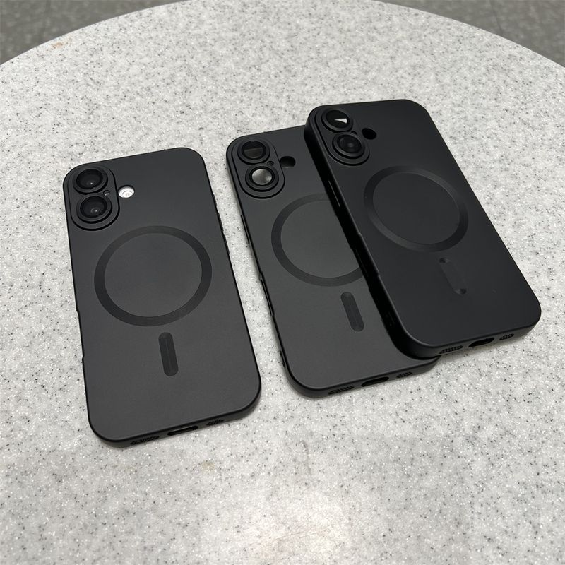 Custodia di ricarica wireless magnetica opaca di lusso per iPhone 16 15 14 Pro Max Plus 13 12 11 XR X XS 7 8 Cover antiurto_voghion.com