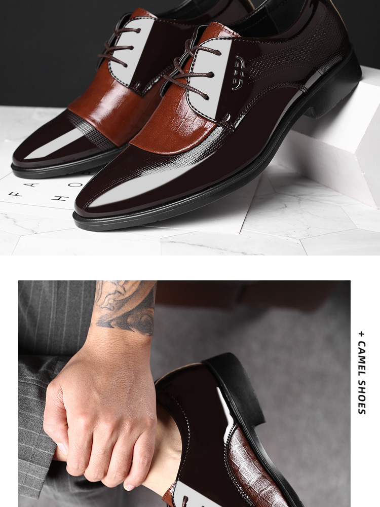 Pánské kožené nové obchodní šaty z roku 2024, nadměrné pánské šněrovací svatební boty, všestranné boty pro volný čas_voghion.com