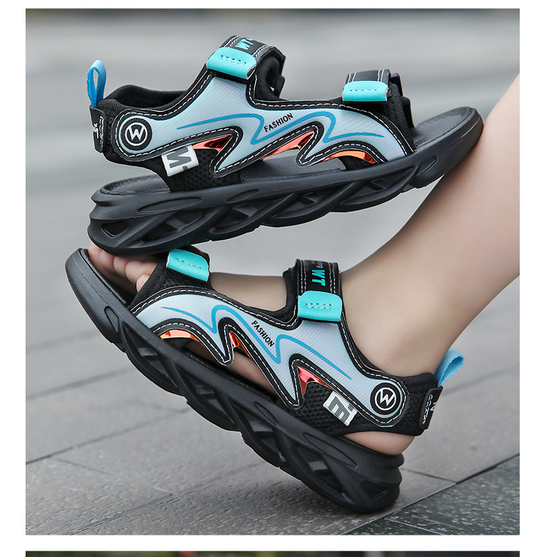 Sandales d'été pour garçons Mother&Kids Chaussures de plage légères à semelles souples Chaussures décontractées à bout ouvert pour enfants_voghion.com