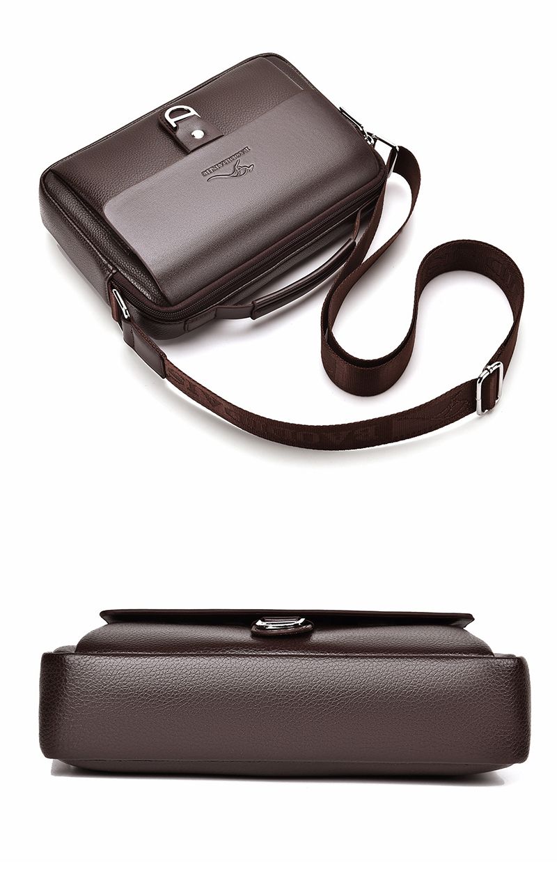Small Male Shoulder Briefcase For Man PU Leather Tote Handbag Porter Messenger Satchels Crossbody Square Side Ipad Pouch_voghion.com