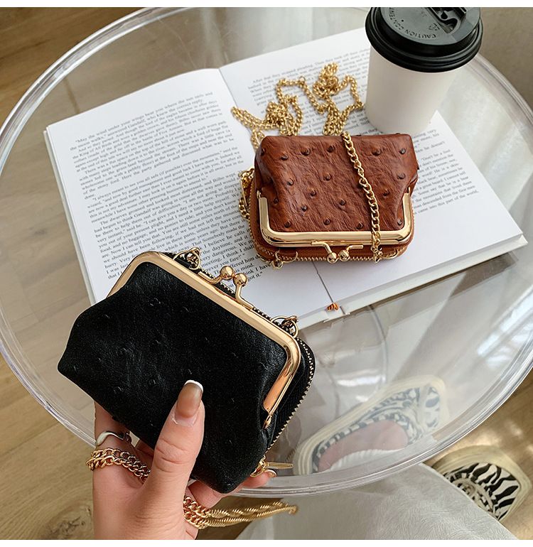 Torebka damska na jedno ramię, wzór strusia, mała torebka typu crossbody, tekstura popularna_voghion.com