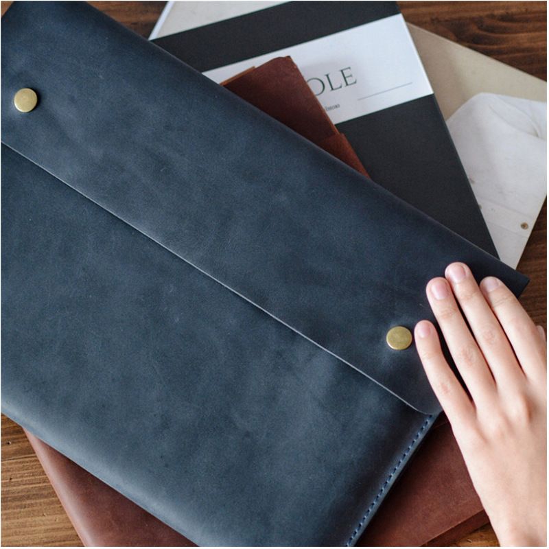 Business Office A4 File Leather Document Bag Briefcase Insurance Portable Handbag_voghion.com