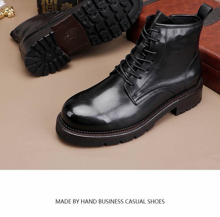 Vintage gewaschenes Pferdeleder Herren Übergröße 47 Herrenstiefel Britischer Stil High Help Stiefel_voghion.com