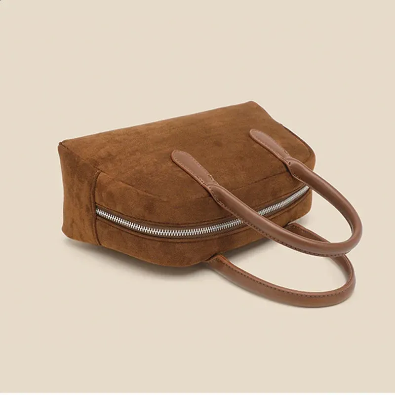 Borsa da donna semplice retrò Boston in pelle scamosciata di alta qualità, stile coreano, autunno e inverno_voghion.com