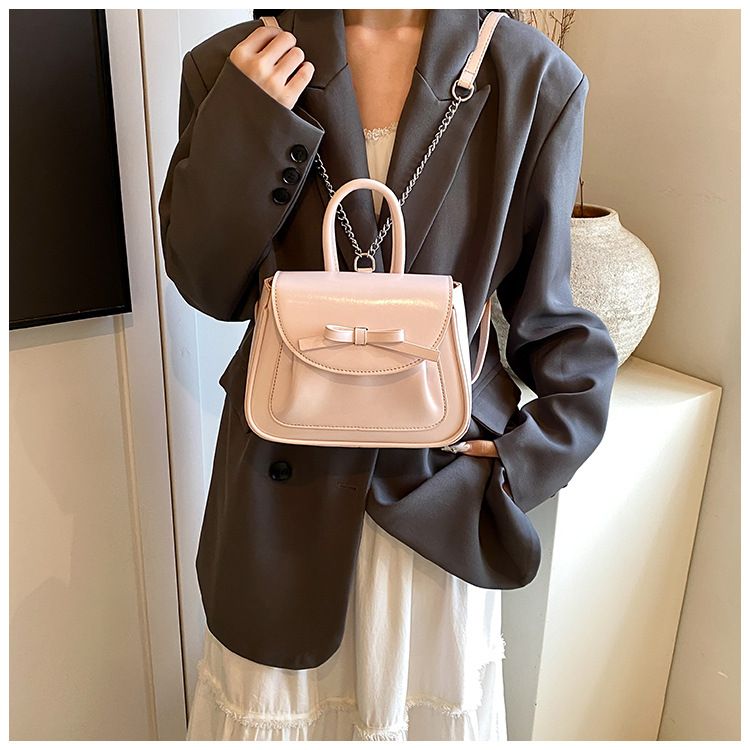 Fashion Pink Bow Backpack for Women, 2024 Autumn/Winter New Collection, Simple and Versatile, Student Backpack, High End_voghion.com