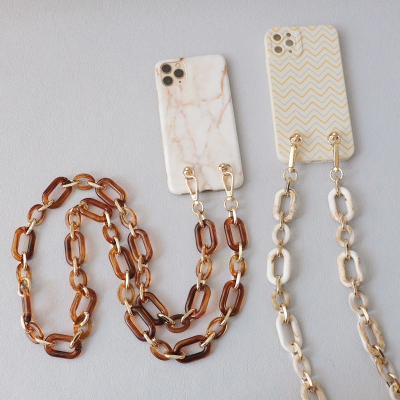 Shoulder Strap Accessories Mixed Gold Bag Resin Thick Acrylic Phone Chain_voghion.com
