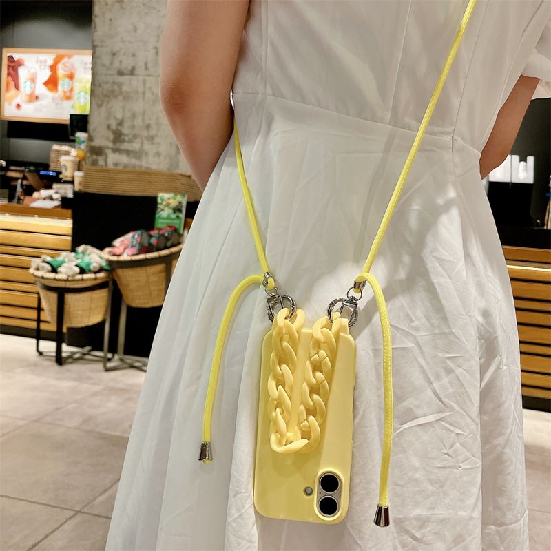 Luxury Lanyard Rope Strap Crossbody Case For IPhone 16 14 12 11 13 15 Pro Mini X XS XR Max Plus Acrylic Chain Silicone Cover_voghion.com