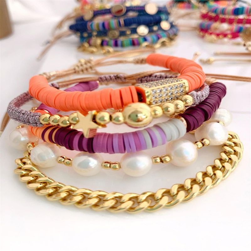 Pulsera de perlas naturales versátil de moda con micropavé de diamantes multicapa y cadena cubana de hip hop para mujer_voghion.com