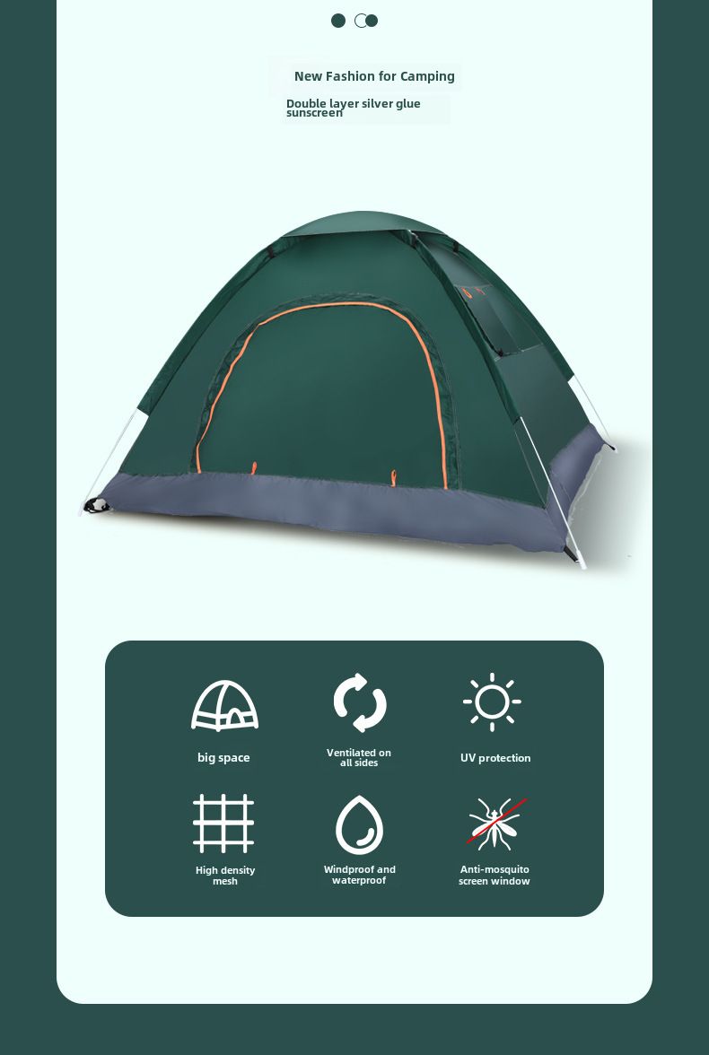 Tenda da esterno completamente automatica per 3-4 persone, doppia, 2 persone, protezione solare, piccola casa, tenda per adulti e bambini._voghion.com